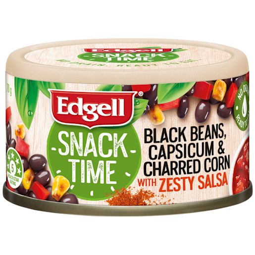 BLACK BEANS CAPSICUM & CHARRED CORN WITH ZESTY SALSA 70GM