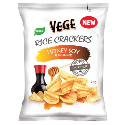 HONEY VEGE RICE CRACKERS 75GM