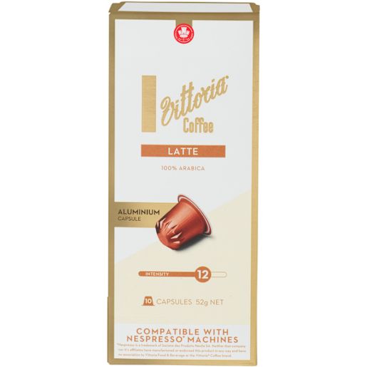 LATTE ALUMINUM COFFEE CAPSULES 10S