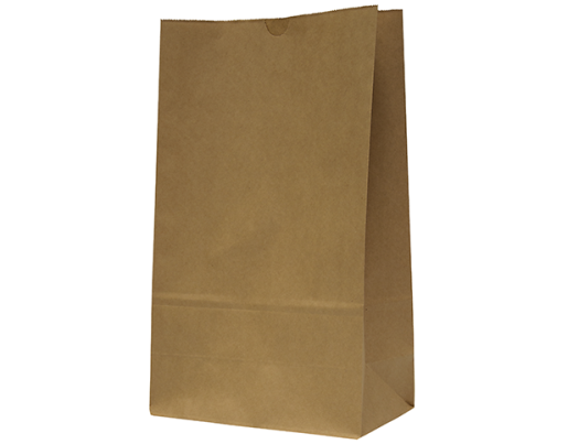 SOS PAPER BAG  SELF-OPENING, FLAT BOTTOM  BROWN   250S