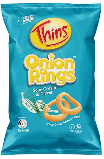 SOUR CREAM & CHIVES ONION RINGS 85GM