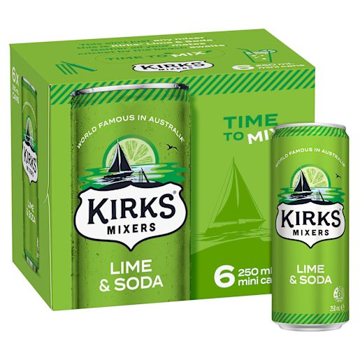 LIME & SODA WATER 6X250ML