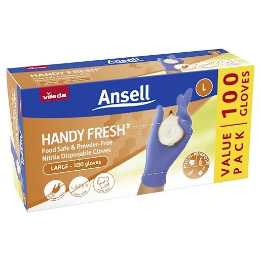 ANSELL HANDY FRESH NITRILE GLOVES LARGE 100S