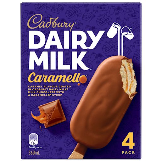 DAIRY MILK CARAMELLO ICE CREAM MULTIPACK 4S