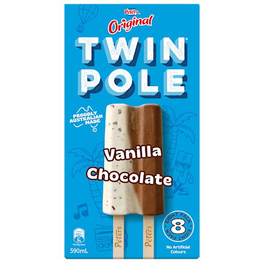 VANILLA & CHOCOLATE TWIN POLE ICE BLOCK 8S