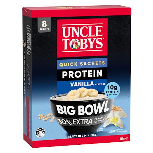 QUICK OATS BIG BOWL VANILLA PROTEIN BREAKFAST CEREAL 8PK