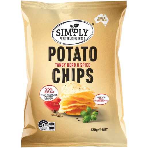 TANGY HERB & SPICE POTATO CHIPS 120GM