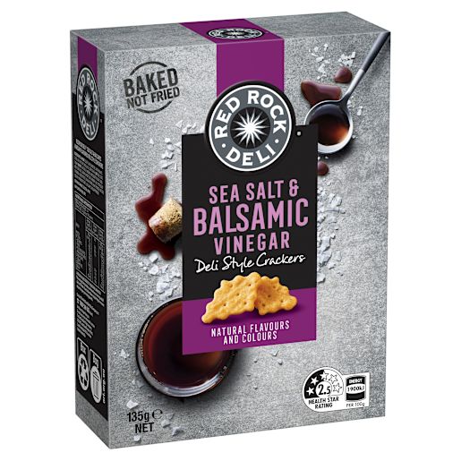 SEA SALT & BALSAMIC VINEGAR DELI STYLE CRACKERS 135GM