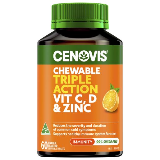 VITAMIN SUPPLEMENTS C, D3 AND ZINC CHEWABLE 60S