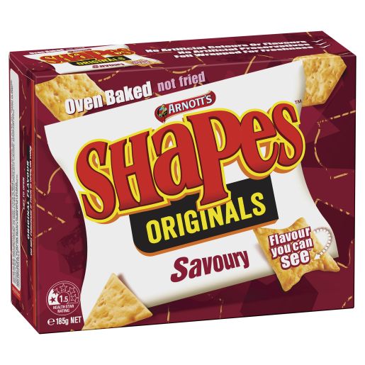 SHAPES SNACKS SAVOURY 185GM