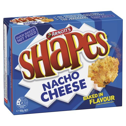 SHAPES SNACKS NACHO CHEESE 160GM