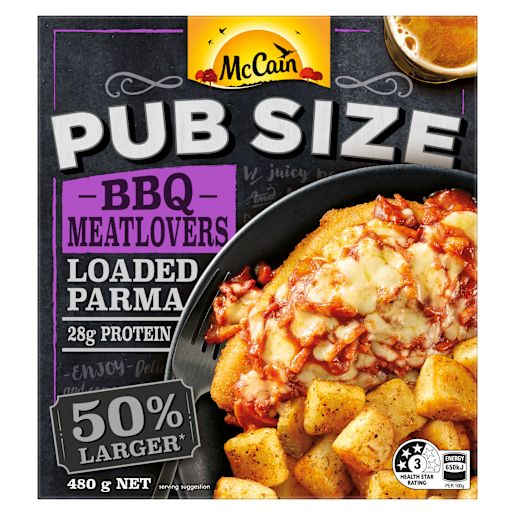 PUB SIZE DINNER BBQ MEATLOVERS LOADED PARMA 480GM