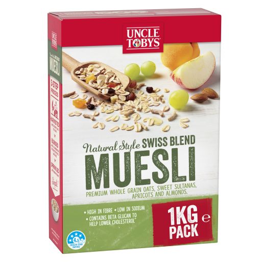 NATURAL SWISS STYLE MUESLI BREAKFAST CEREAL 1KG