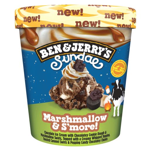 MARSHMALLOW & SMORES SUNDAE ICE CREAM 427ML