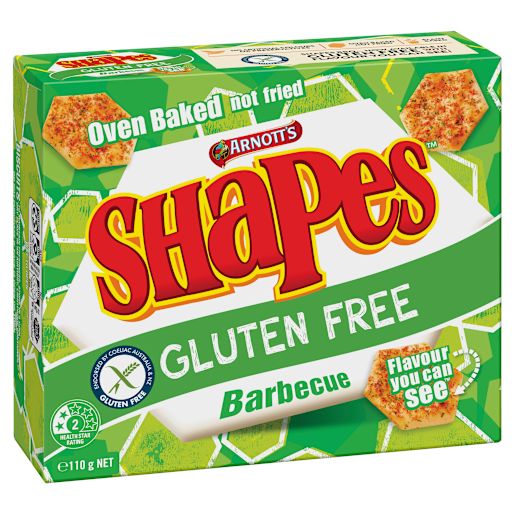 SHAPES SNACKS BBQ GLUTEN FREE 110GM