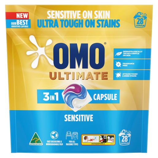 ULTIMATE SENSITIVE 3 IN 1 LAUNDRY CAPSULES 28S