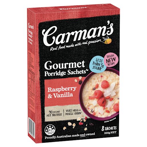 RASPBERRY & VANILLA PORRIDGE 320GM