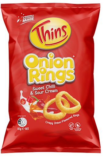 SWEET CHILLI & SOUR CREAM ONION RINGS 85GM