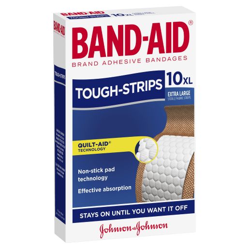 EXTRA LARGE TOUGH STRIPS BANDAID 10S