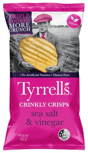 SEA SALT & CIDER VINEGAR POTATO CRISPS 165GM