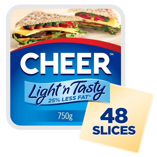 LIGHT & TASTY CHEDDAR CHEESE SLICES 750GM