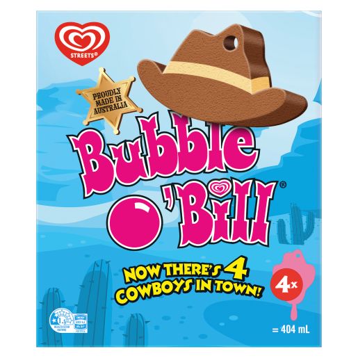 BUBBLE O BILL STRAWBERRY CHOCOLATE CARAMEL MULTIPACK 4S