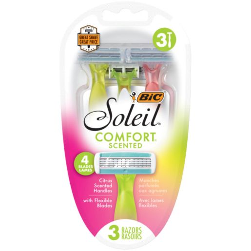 SOLEIL COMFORT SCENTED RAZORS 3PK