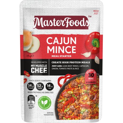 CAJUN MINCE MY MUSCLE CHEF RECIPE BASE POUCH 175GM