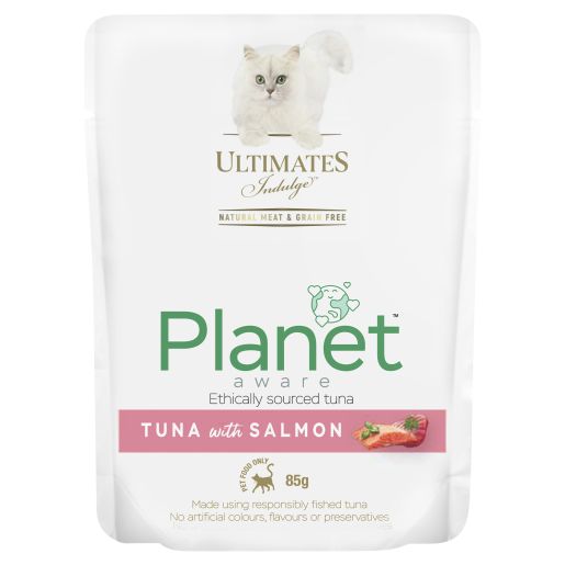 INDULGE PLANET FRIENDLY TUNA & SALMON CAT FOOD 85GM