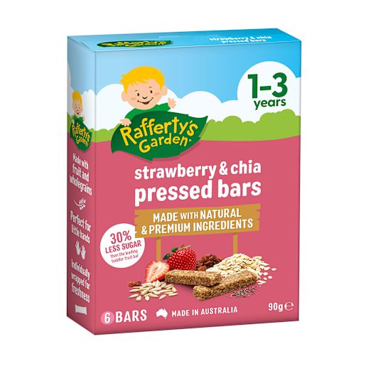 GARDEN STRAWBERRY & CHIA PRESSED BARS 1-3 YEAR 90GM