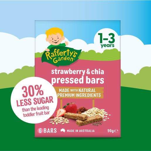 GARDEN STRAWBERRY & CHIA PRESSED BARS 1-3 YEAR 90GM