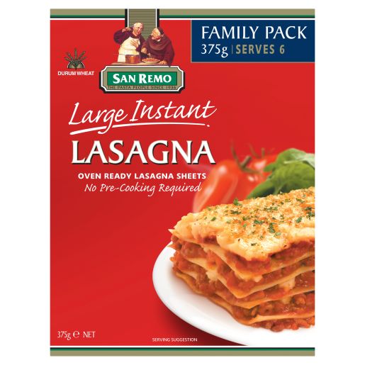 INSTANT LARGE LASAGNE SHEETS 375GM