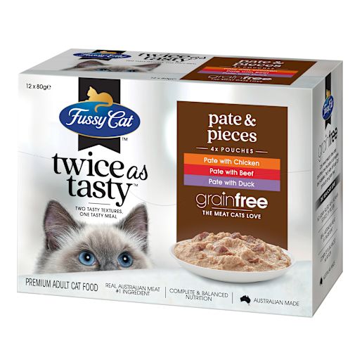 TWICE AS TASTY PATE & PIECES WET CAT FOOD 12X80GM