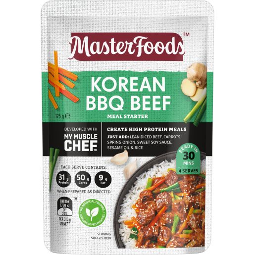 KOREAN BBQ BEEF MY MUSCLE CHEF RECIPE BASE POUCH 175GM