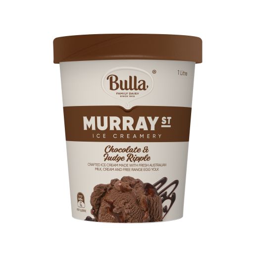 MURRAY STREET CHOCOLATE & FUDGE RIPPLE ICE CREAM TUB 1L