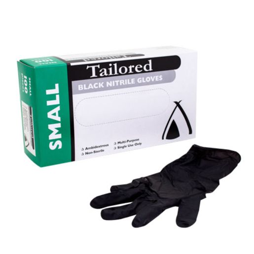 BLACK SMALL NITRILE GLOVES 1000S