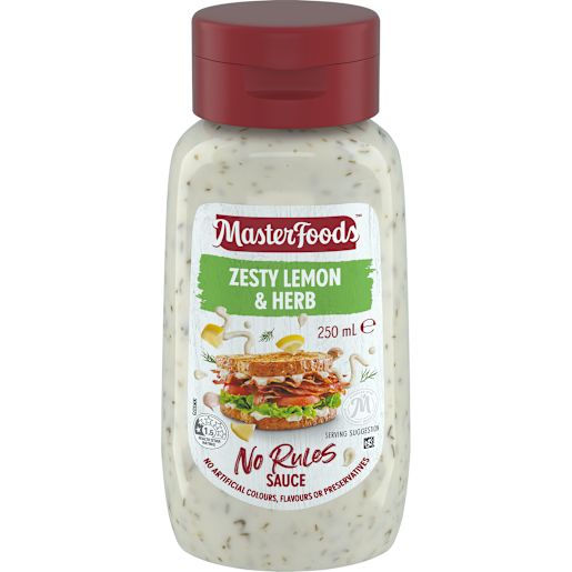 ZESTY LEMON & HERB SAUCE SQUEEZE BOTTLE 250ML