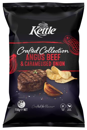 ANGUS BEEF & CARAMELISED ONION CRAFTED COLLECTION POTATO CHIPS 150GM