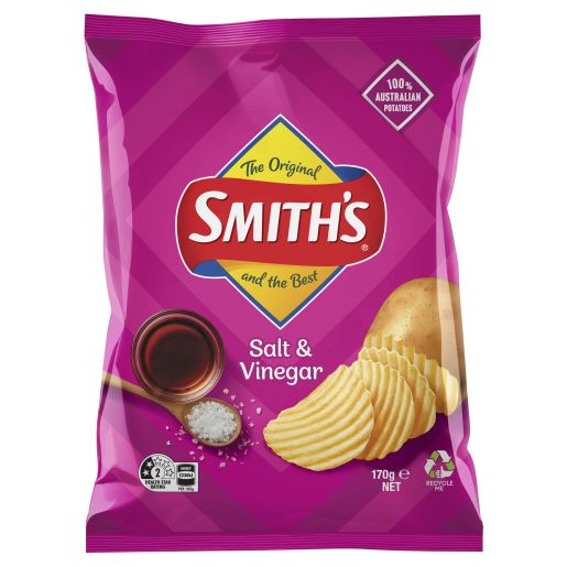 SALT & VINEGAR CRINKLE CUT POTATO CHIPS 170GM