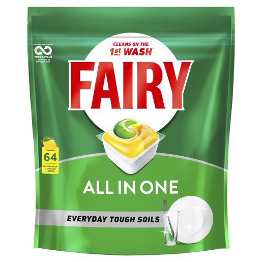 LEMON ALL IN ONE DISHWASHING TABLETS 64PK