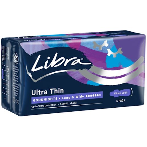 LONG & WIDE GOODNIGHTS ULTRA THIN SANITARY PADS 6S