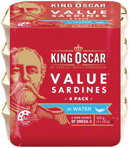 SARDINE IN SPRING WATER 4 PACK 420GM