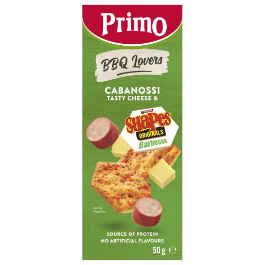 CABANOSSI BARBECUE SHAPES & TASTY CHEESE CUBES TRIOS 50GM