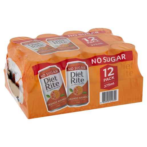 ORANGE MANGO SOFT DRINK CANS 12X375M