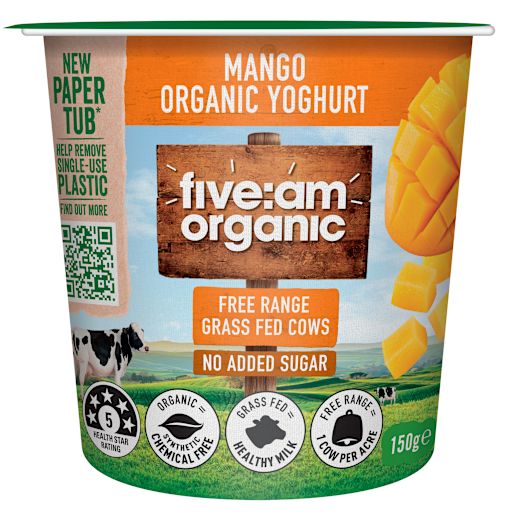 NO ADDED SUGAR MANGO ORGANIC YOGHURT 150GM