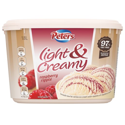 LIGHT & CREAMY RASBERRY RIPPLE ICE CREAM 1.8L