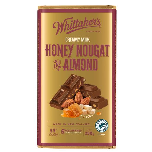 CHOCOLATE HONEY NOUGAT & ALMOND BLOCK 250GM