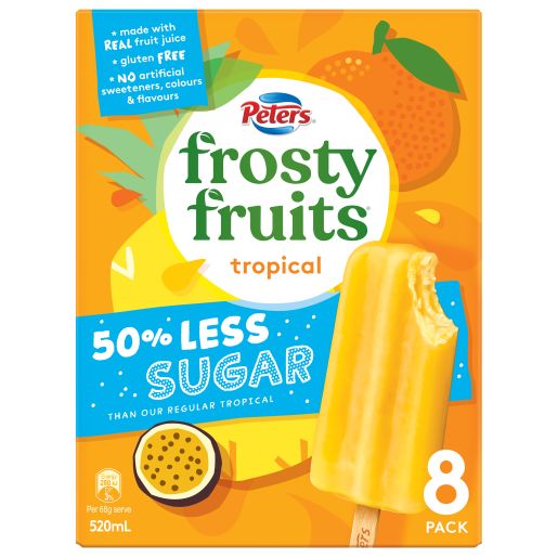 TROPICAL 50% LESS SUGAR FROSTY FRUITS 8S