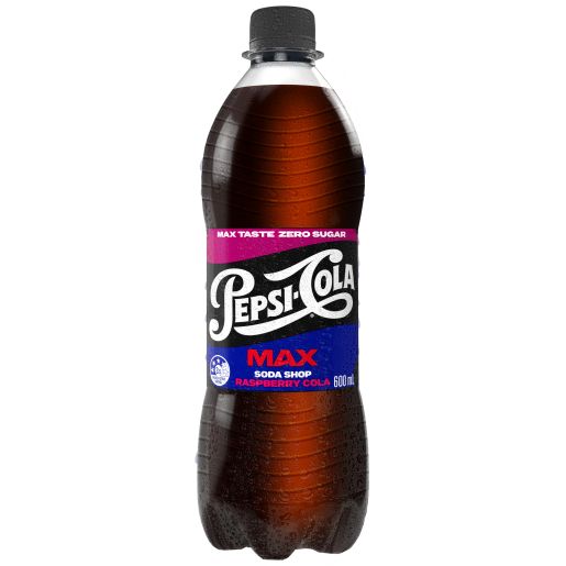 MAX COLA RASPBERRY SOFT DRINK 600ML