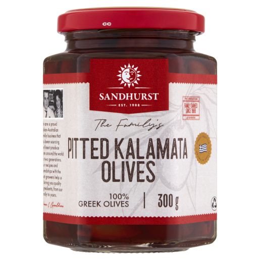 PITTED KALAMATA OLIVES 300GM